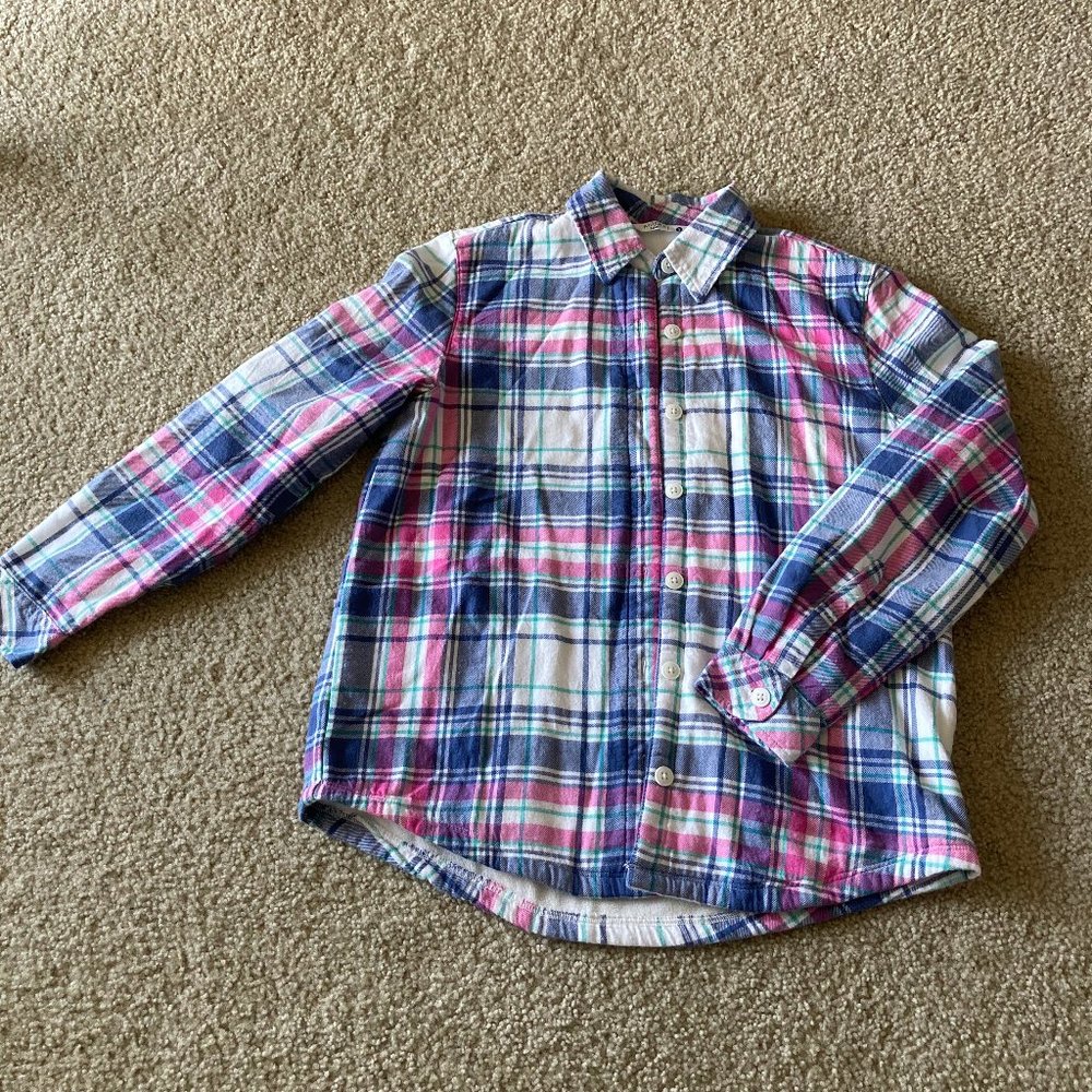 Pink and Blue fleece lined flannel